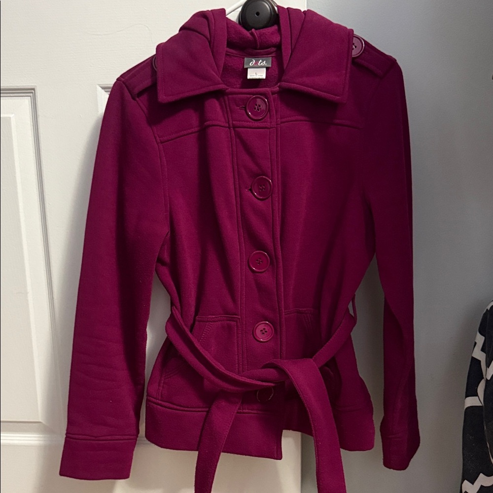 Womens Fuchsia Coat with Belt